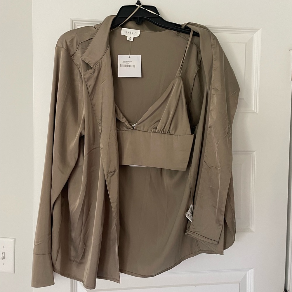 Lauren Nicole silk cami/blazer set. BRAND NEW